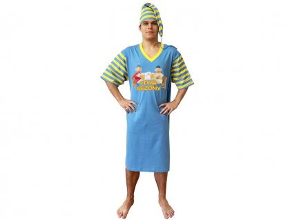 Noční košile – Pat a Mat - Pivaři - modrá (Barva Modrá, Velikost XL)