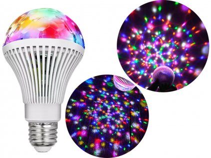 LED Disko žiarovka E27 3W RGB