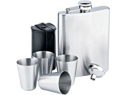 Placatka nerez + 4 ks panák (objem 210 ml)