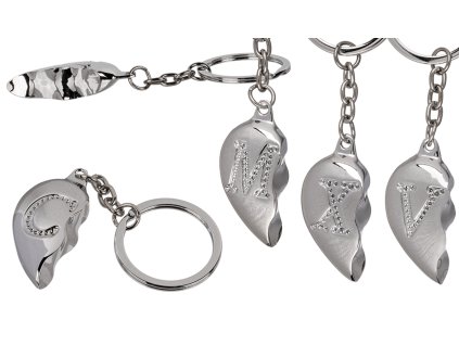 Přívěsek na klíče půl srdce písmeno (Písmeno A)