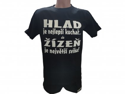 Tričko - Hlad je nejlepší kuchař (Barva Černá, Velikost L)