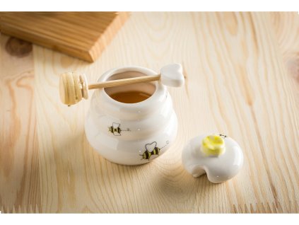 Porcelánová nádoba na med