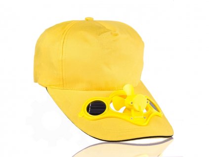 Solárna čiapka s ventilátorom - žltá