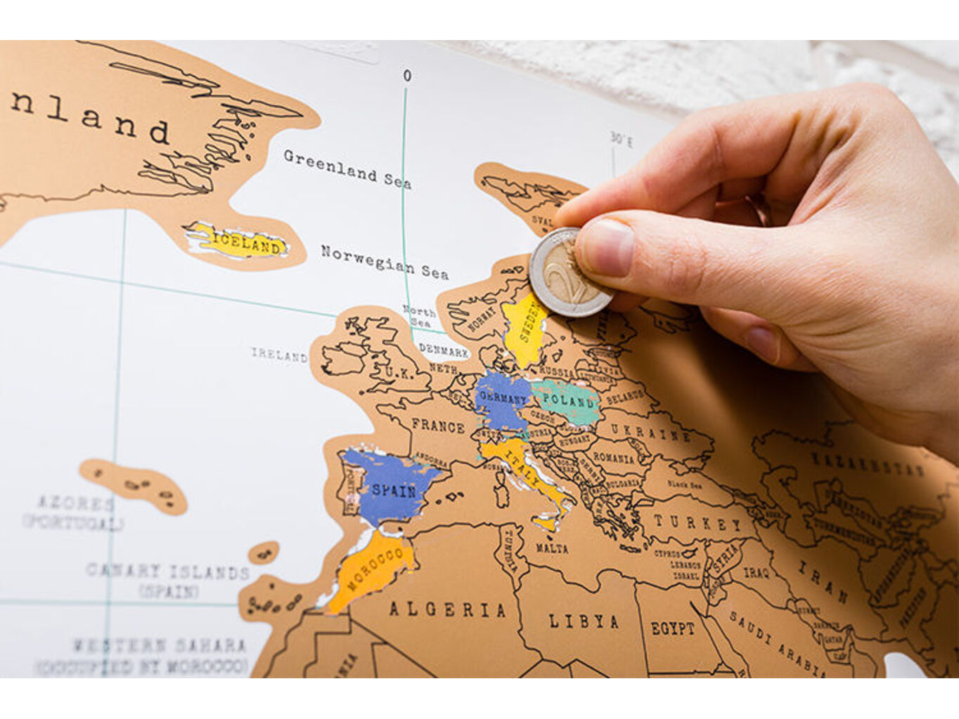 Stieracia mapa sveta deluxe biela 88 x 52 cm