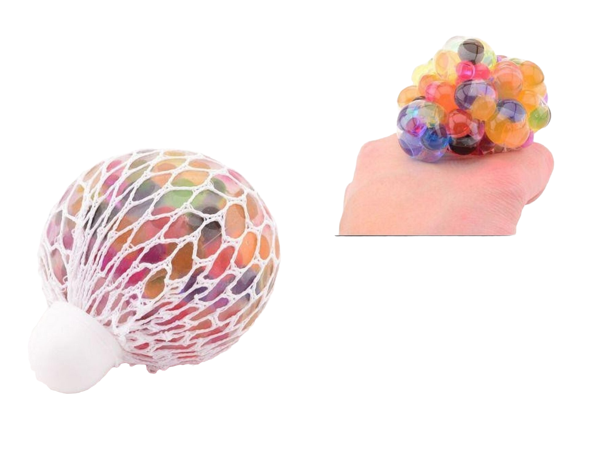 Antistresová loptička 6 cm v sieti - farebná