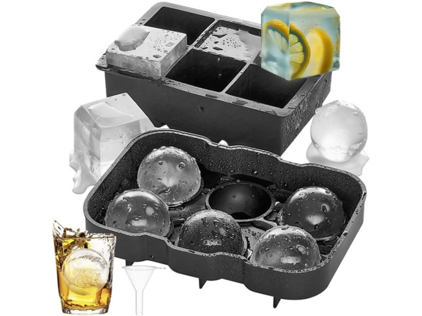 Silikónová forma na ľad 2v1 - kocky a gulôčky