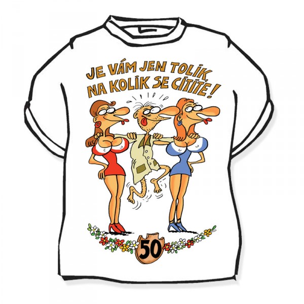 Tričko - výročie muž 50 Farba: Biela, Veľkosť: S