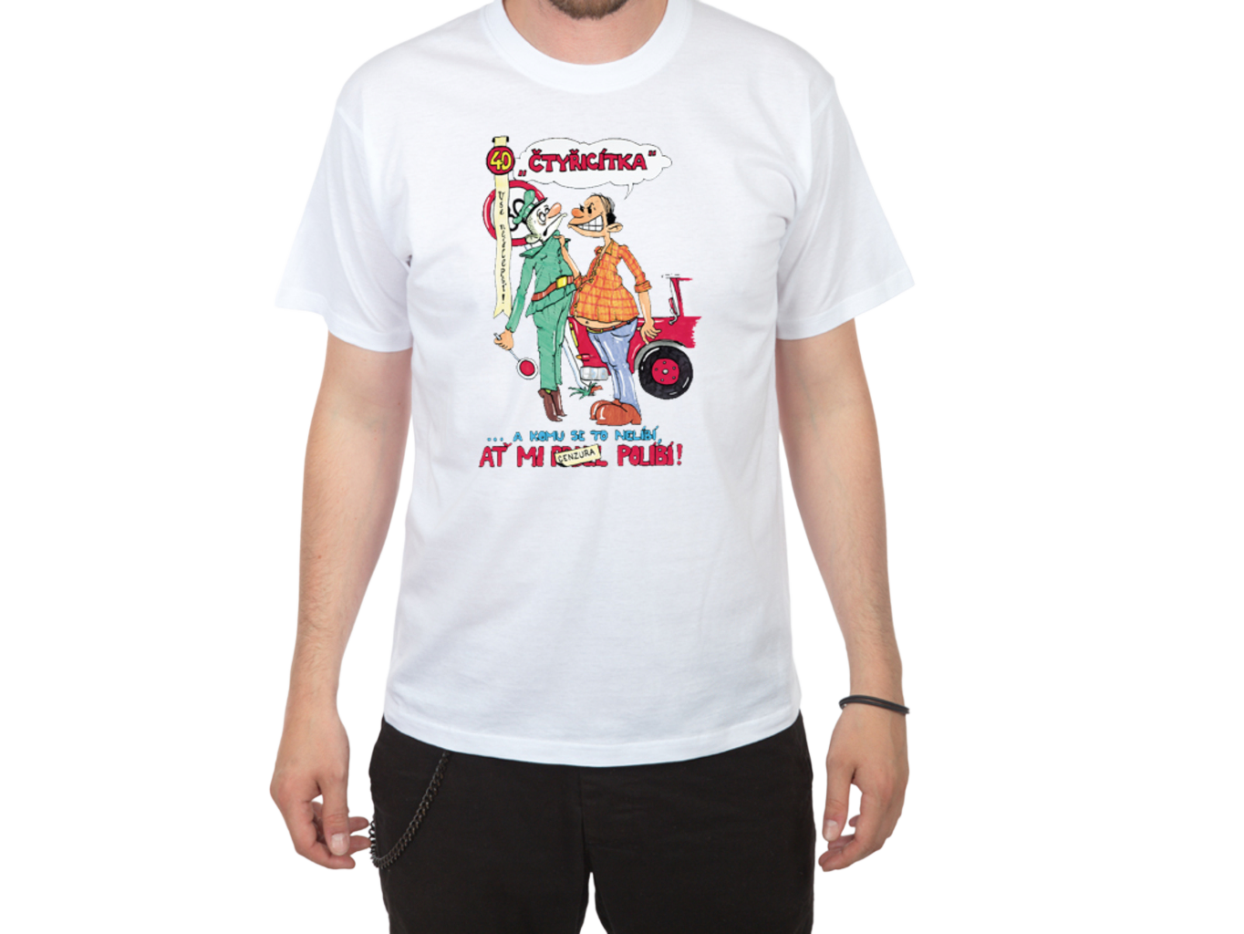 Tričko - Štyridsiatka Farba: Biela, Veľkosť: M