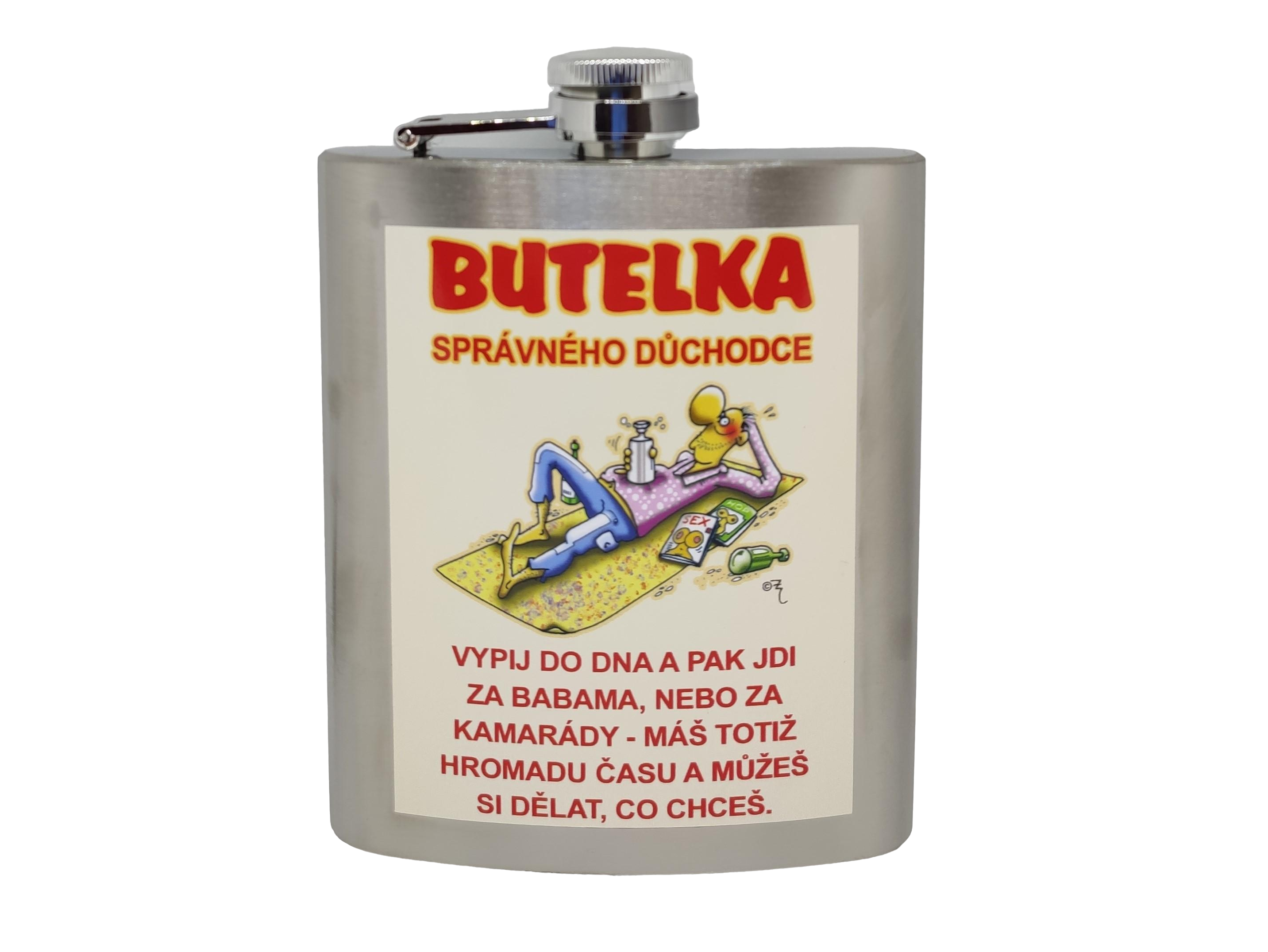 Ploskačka - Butelka správneho dôchodcu