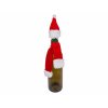 Textilný obal na fľašu - vianočný klobúk a šál