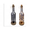 Sklenená dekoratívna fľaša s LED svetielakmi