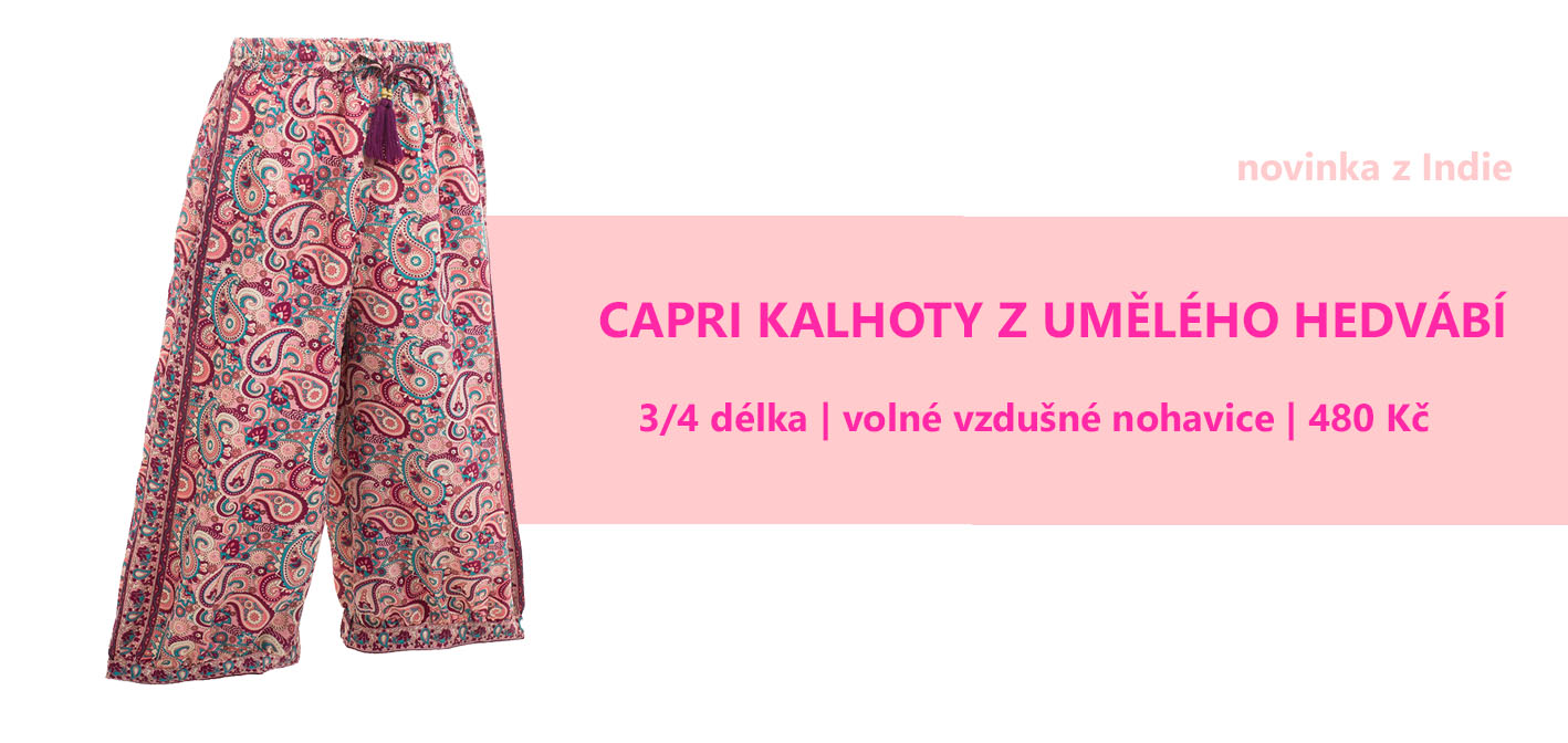 Capri kalhoty z umělého hedvábí
