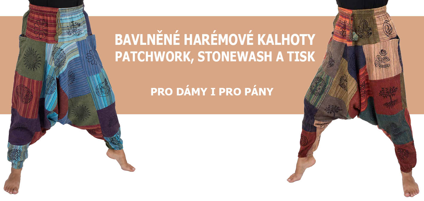 Harémové kalhoty z bavlny
