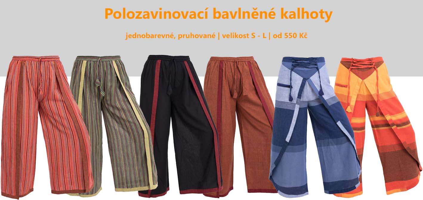 Polozavinovací kalhoty z bavlny