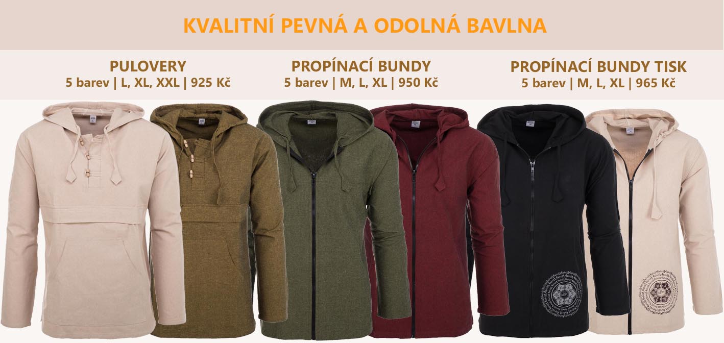 Bavlněné pulovery z nepálu