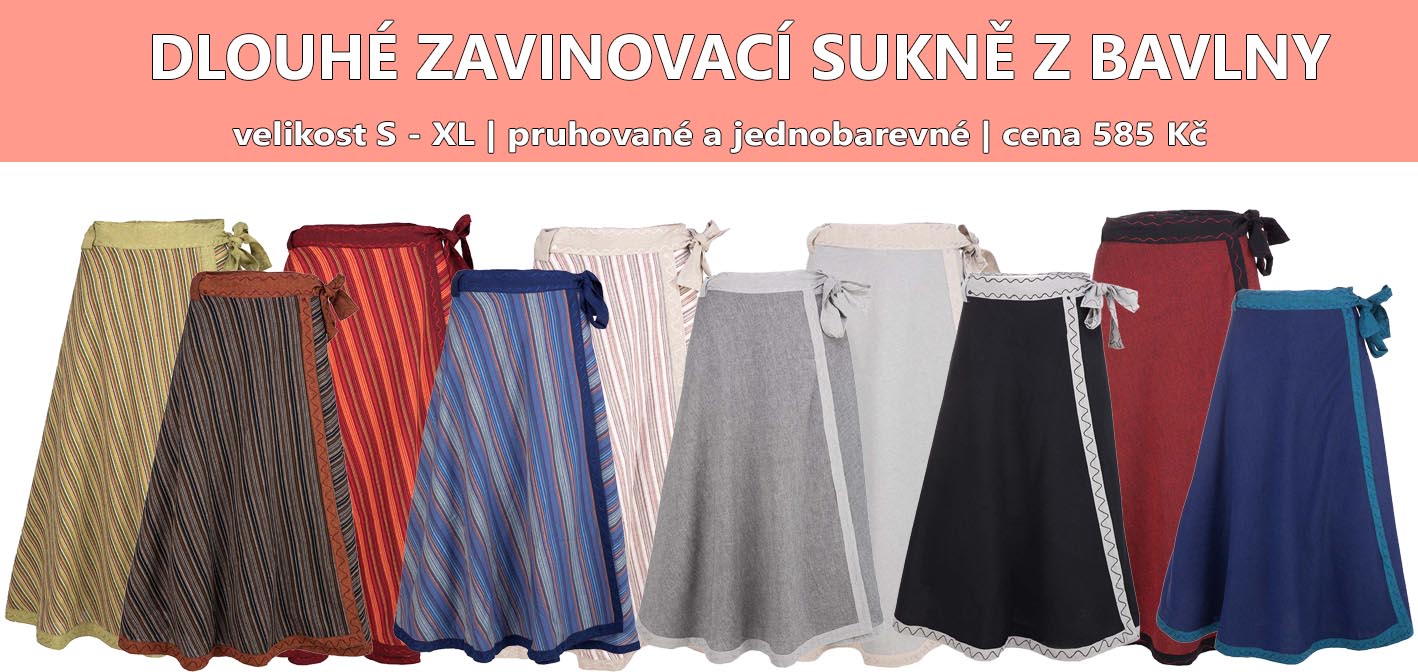 Zavinovací sukně z bavlny