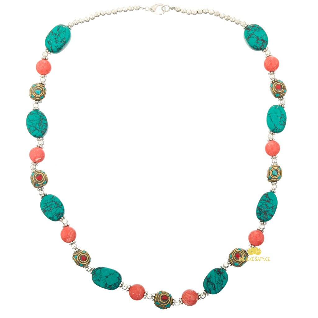 Korále z kamenů a kašmírských korálků