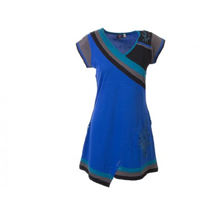 Krátké sportovní šaty s krátkým rukávem modré