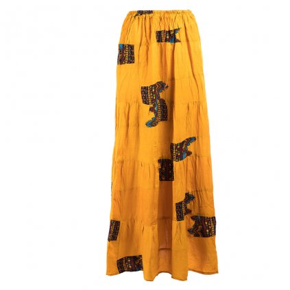 Dlouhá sukně z Indie II.jakost žlutá