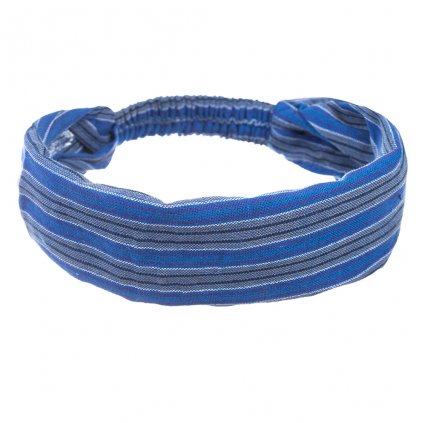 Šátek do vlasů pruhovaný tmavě modrý