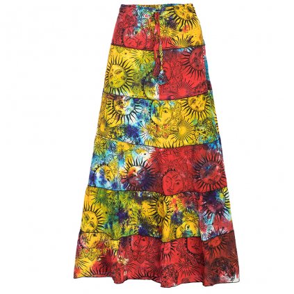 Bavlněná sukně mandala batikovaná (M/L)