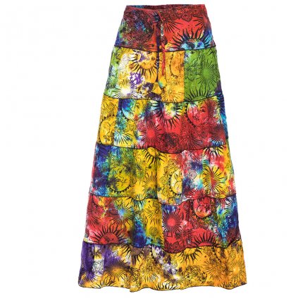 Bavlněná sukně mandala batikovaná (M/L)