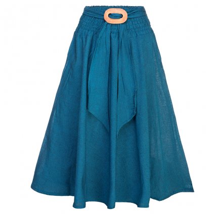 Dlouhá bavlněná sukně Bindorai modrá