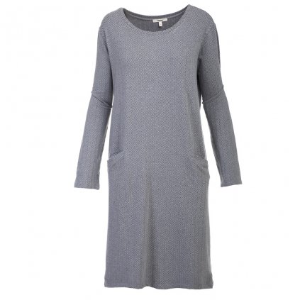 Zimní šaty ze strečové bavlny s dlouhým rukávem šedé (XL/XXL)