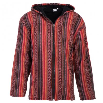 Bavlněný kabát podšitý flísem červený (XL/XXL)
