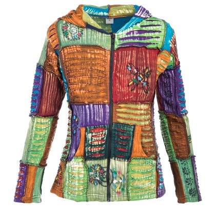 (S) Stonewash řezaná patchwork mikina Original
