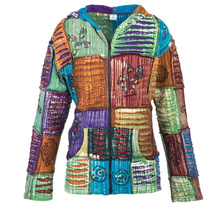 (XL) Stonewash řezaná patchwork mikina Original
