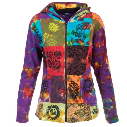 (L) Batikovaná patchwork mikina Original