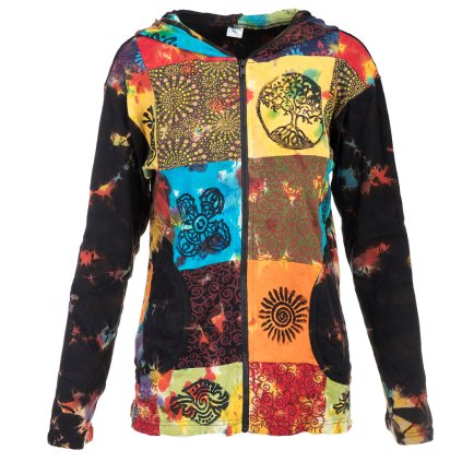 (XL) Batikovaná patchwork mikina Original