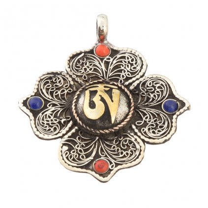 Tenký amulet ze tří kovů Óm