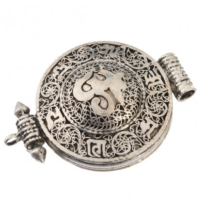 Velký otevírací amulet Óm s ornamentem