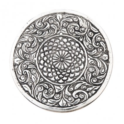 Ornament kovový stojánek na vonné tyčinky kruhový