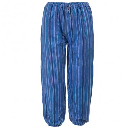 Hřejivé kalhoty z česané bavlny modré
