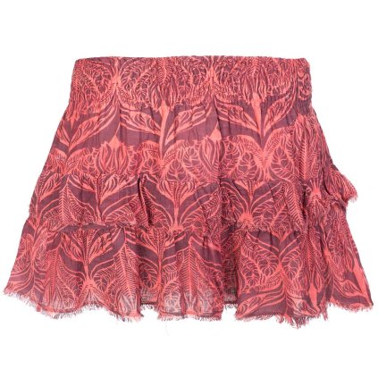 Třepená krátká sukně z bavlny červená