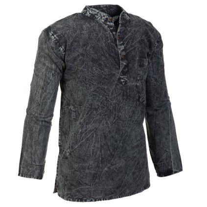 Bavlněná kurta stonewash šedá