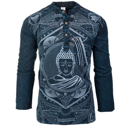 Bavlněná kurta Buddha stonewash modrá
