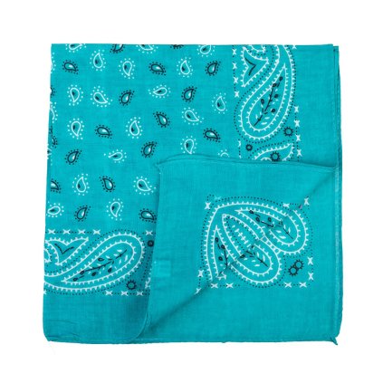 Bavlněný šátek 50 x 50 cm čtverec Ornament světle modrý
