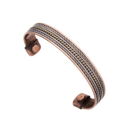 Měděný magnetický náramek tři kovy (10 mm)