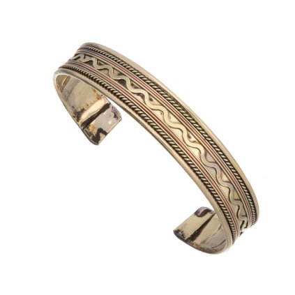 Indický náramek z mosazi Ornament (10 mm)