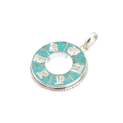 Vykládaný amulet Mantra kruh tyrkysový