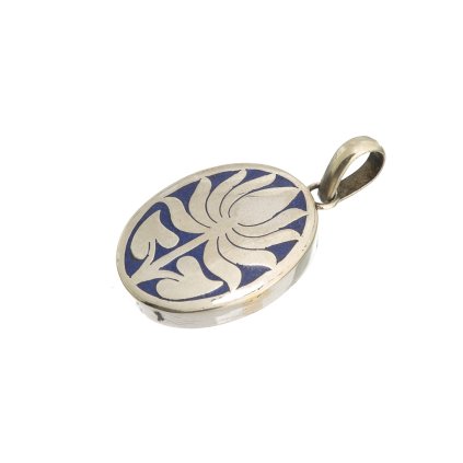 Kovový vykládaný amulet Lotosový květ z Nepálu