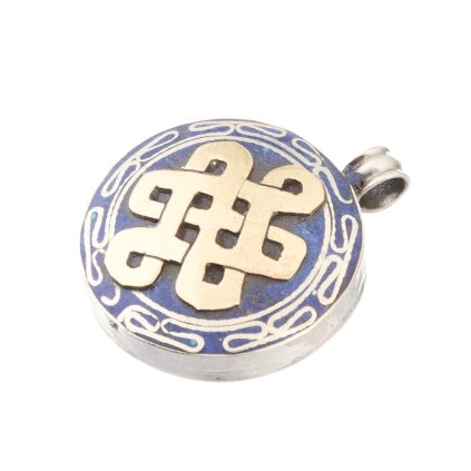 Kovový amulet Nekonečný uzel vykládaný