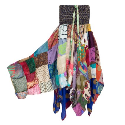 Dvojitá šatosukně z upcyklované viskozy patchwork