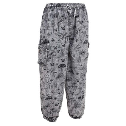 Bavlněné kalhoty stonewash Houbičky balun šedé