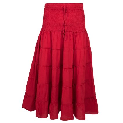 Dlouhá sukně z jemné bavlny Organic červená