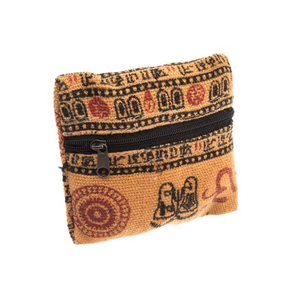 Praktická látková kapsička z bavlny Symboly hnědá